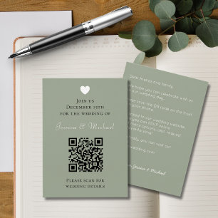 Sage moderne QR Code Tout en un Faire-part de mari