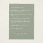 Sage moderne QR Code Tout en un Faire-part de mari (Dos)