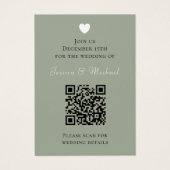Sage moderne QR Code Tout en un Faire-part de mari (Devant)