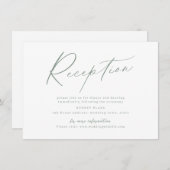 Sage moderne script minimalistische bruiloft recep notitiekaartje (Voorkant / Achterkant)