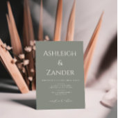 Sage moderne Vert Faire-part de mariage simple
