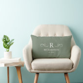 Sage Monogram Lendenkussen Kussen (Stoel)