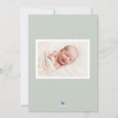 Sage Monogramme Faire-part de naissance bébé Carte (Dos)