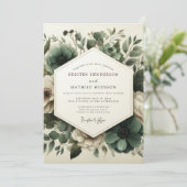 Sage Moody Anemone Wedding Kaart (Staand voorkant)