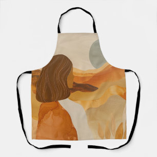 Sage Moon Boho Woestijnheuvels Terracotta Landscha Schort