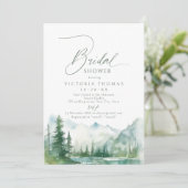 Sage Mountain Forest Rustic Bridal Shower Kaart (Staand voorkant)