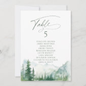 Sage Mountain table number seating chart Kaart (Voorkant)