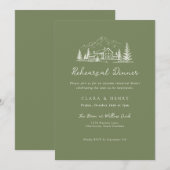 Sage Mountain Wedding Rehearsal Dinner Invitation (Devant / Derrière)
