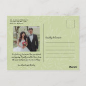 Sage Multi Foto Hand Lettering Dank u bruiloft Briefkaart (Achterkant)