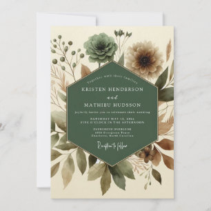 Sage Naturalist Weide Bruiloft Kaart