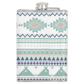 Sage & Navy Blue Native American Pattern Heupfles (Achterkant)