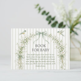 Sage Nesting Party Baby Shower Books for Baby Informatiekaartje