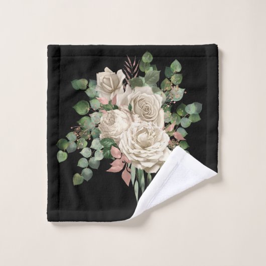 SAGE NOIR ROSE EN VERT EUCALYPTUS SERVIETTE DE BAI (Gant de toilette)