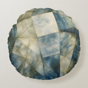Sage Olijfgroen Goud Geometrisch Abstract Natuurli Rond Kussen