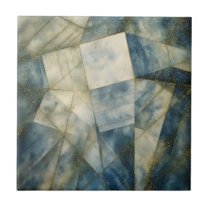 Sage Olijfgroen Goud Geometrisch Abstract Natuurli Tegeltje