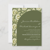 Sage Olive Green Botanical Arch Script Wedding Kaart (Voorkant)