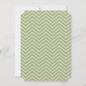 Sage Olive Green Chevron Faire-part de mariage (Dos)