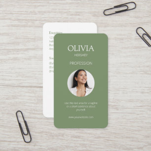 Sage Olive Green Foto Sociale QR Code Visitekaartje