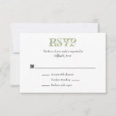 Sage Olive Green Plain Mariage simple Cartes RSVP (Devant)