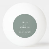 Sage Olive Green Wedding gepersonaliseerd Pingpongballen (Achterkant)