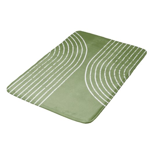 Sage Olive Minimale Bath Mats Badmat (Gekanteld)