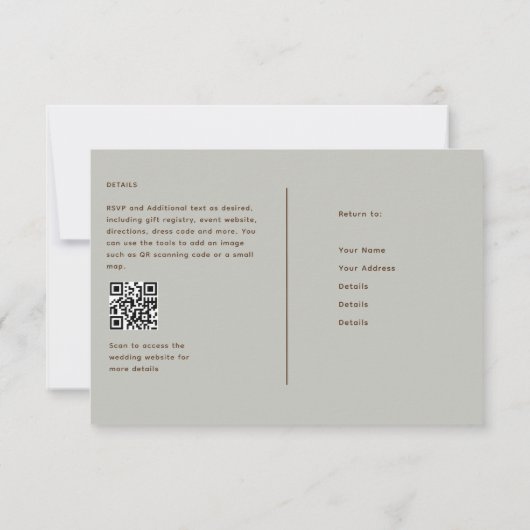 Sage Olive RSVP pour correspondre à Rustic Fall In (Dos)