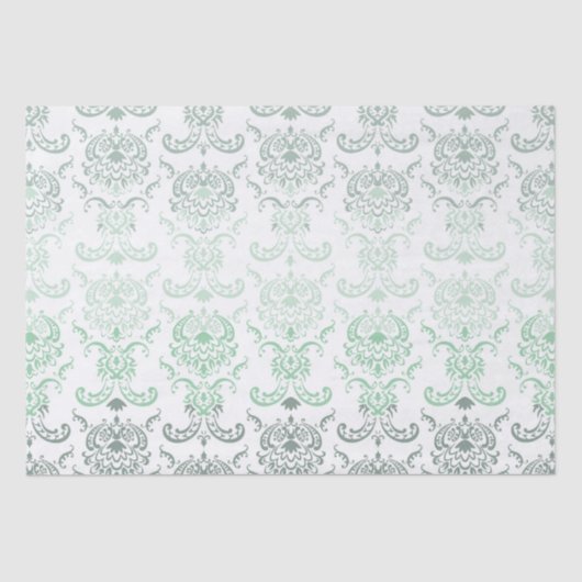 Sage Ombre Damask Tissue Paper Tissuepapier (Voorkant)