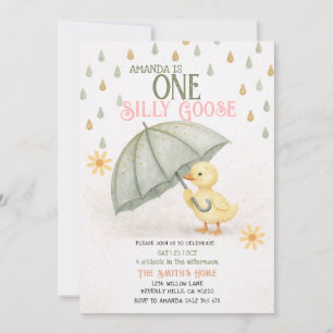 Sage One Silly Goose Eerste Verjaardagsuitnodiging Kaart