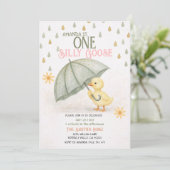 Sage One Silly Goose First Birthday Invitation (Debout devant)