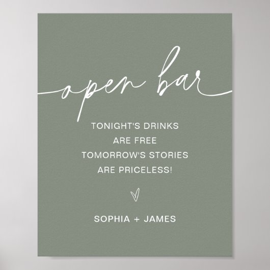 SAGE Open Bar Weddenschap Poster (Voorkant)