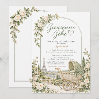 Sage Parisiaanse Tuin Babyspeelgoed Baby Shower Kaart