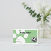 Sage Pawprints QR Code Pet Sitter Walking Services Visitekaartje (Staand voorkant)