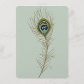 Sage Peacock Feather Bruiloft Menu (Achterkant)