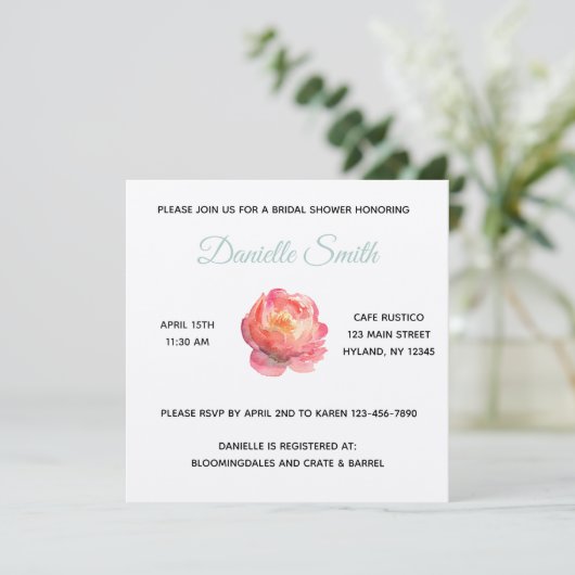 Sage Peony Kaart (Staand voorkant)