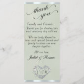 Sage Perle/Argent - Menu Monogramme & Merci (Dos)