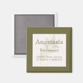 Sage Personalized Bridesmaid Name Magnet (Recto/Verso)