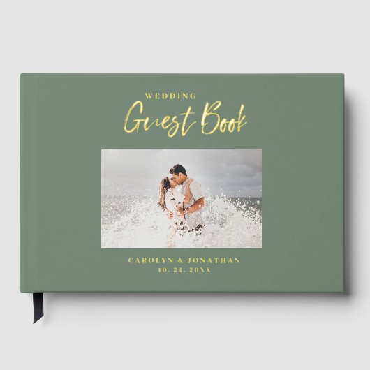 Sage photo Mariage de script élégant (Recto)