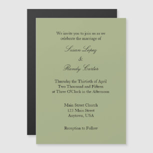 Sage Plain Simple Magnetic Wedding Invitation Magnetische Uitnodiging