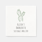 Sage Prickly Pear Cactus Bachelorette Papier Serve Servet (Voorkant)