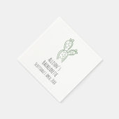 Sage Prickly Pear Cactus Bachelorette Papier Serve Servet (Hoek)