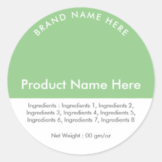 Sage Product Merknaam Ingrediënten Gewichtsetiket Ronde Sticker