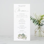 Sage Pumpkins Cream Florals Wedding Menu (Staand voorkant)