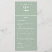 Sage Reverse Minimalistische Trouw | QR Code Elega Menu (Voorkant)