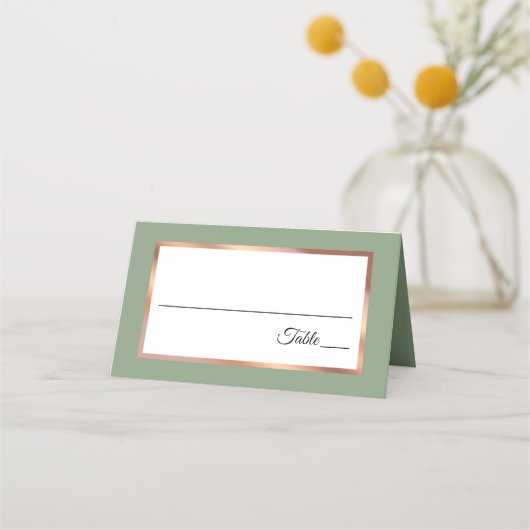 Sage Roos Goud Koper Palmboom Modern Bruiloft (Achterkant)