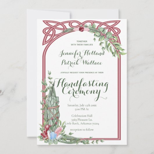 Sage & Roos Kruidenkristal Handfasting Kaart (Voorkant)