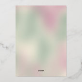 Sage, Rose et Faire-part de mariage Gold Foil (Verso)