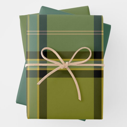 Sage & Rosemary Wrapping Paper Flat Sheet Set of 3 (In situ)