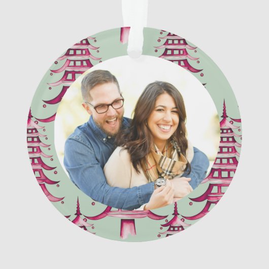 Sage rouge Pagode Arbre de Noël Fiançailles (dos)