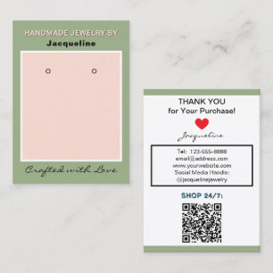 Sage Roze Sieraden Oorbellen Website QR Code Visitekaartje