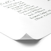 Sage Script Kleur 12 tafel Trouwstoelkaart Poster (Hoek)